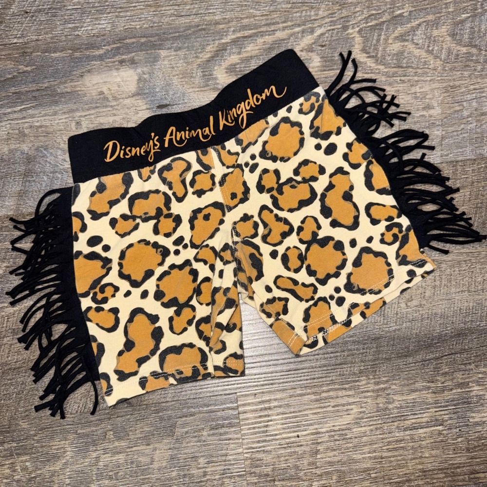 Disney Animal Kingdom Girls S Leopard Shorts Fringe Tassel Theme Park Cheetah